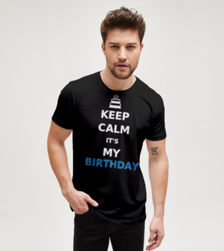 Keep Calm It's My Birthday Siyah Tişört