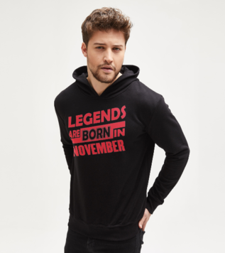 Legends Are Born in November Siyah Sweatshirt 
