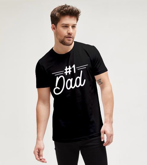 Number-1-dad-siyah-tisort-erkek-tshirt-tasarla-on3